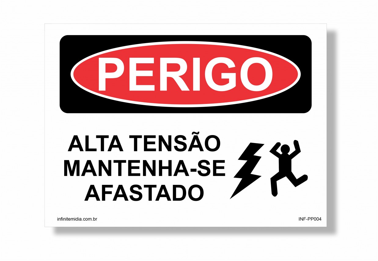 Placa Perigo Alta Tens O Mantenha Se Afastado