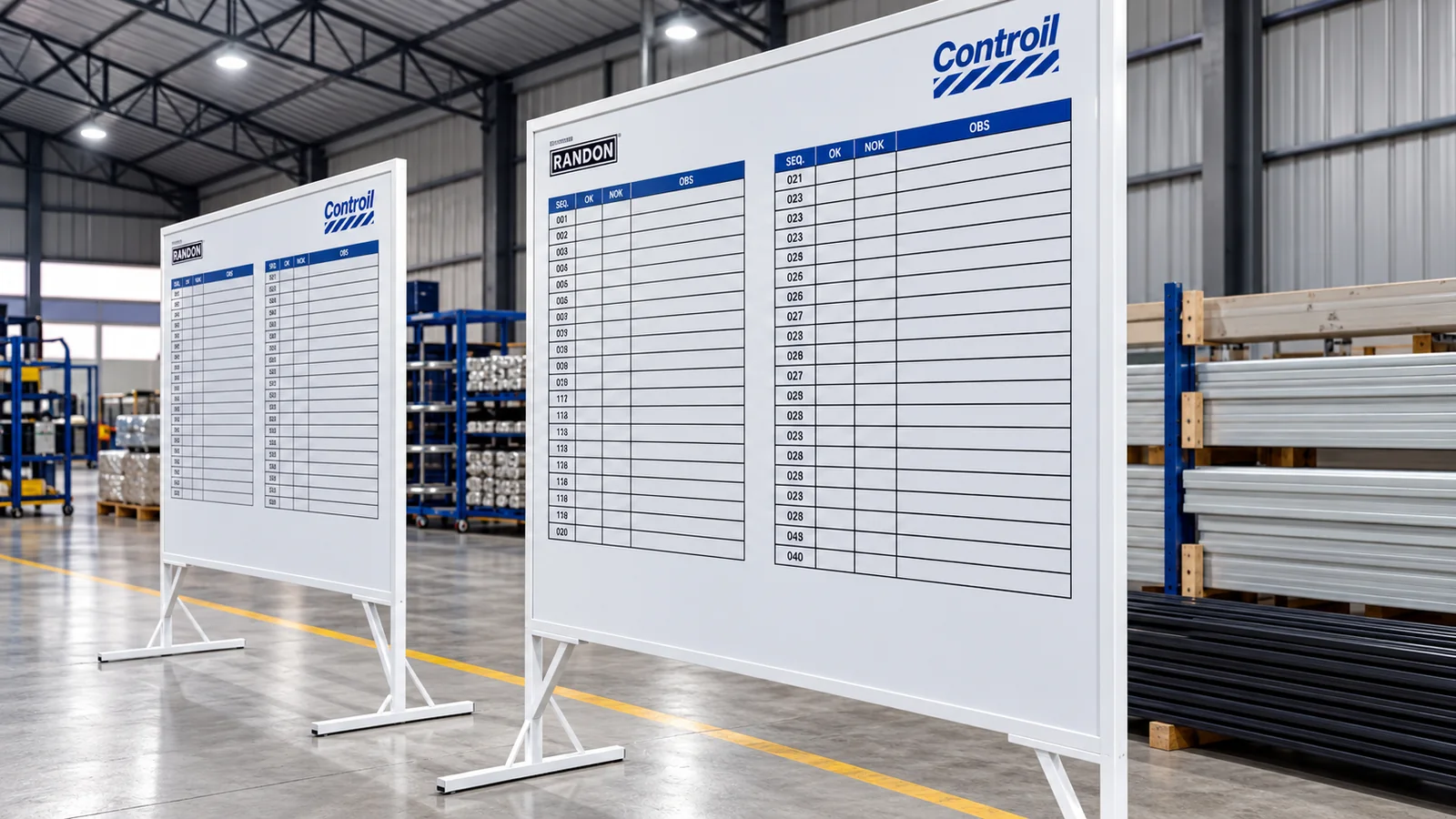 Quadros de controle e gestão visual Controil