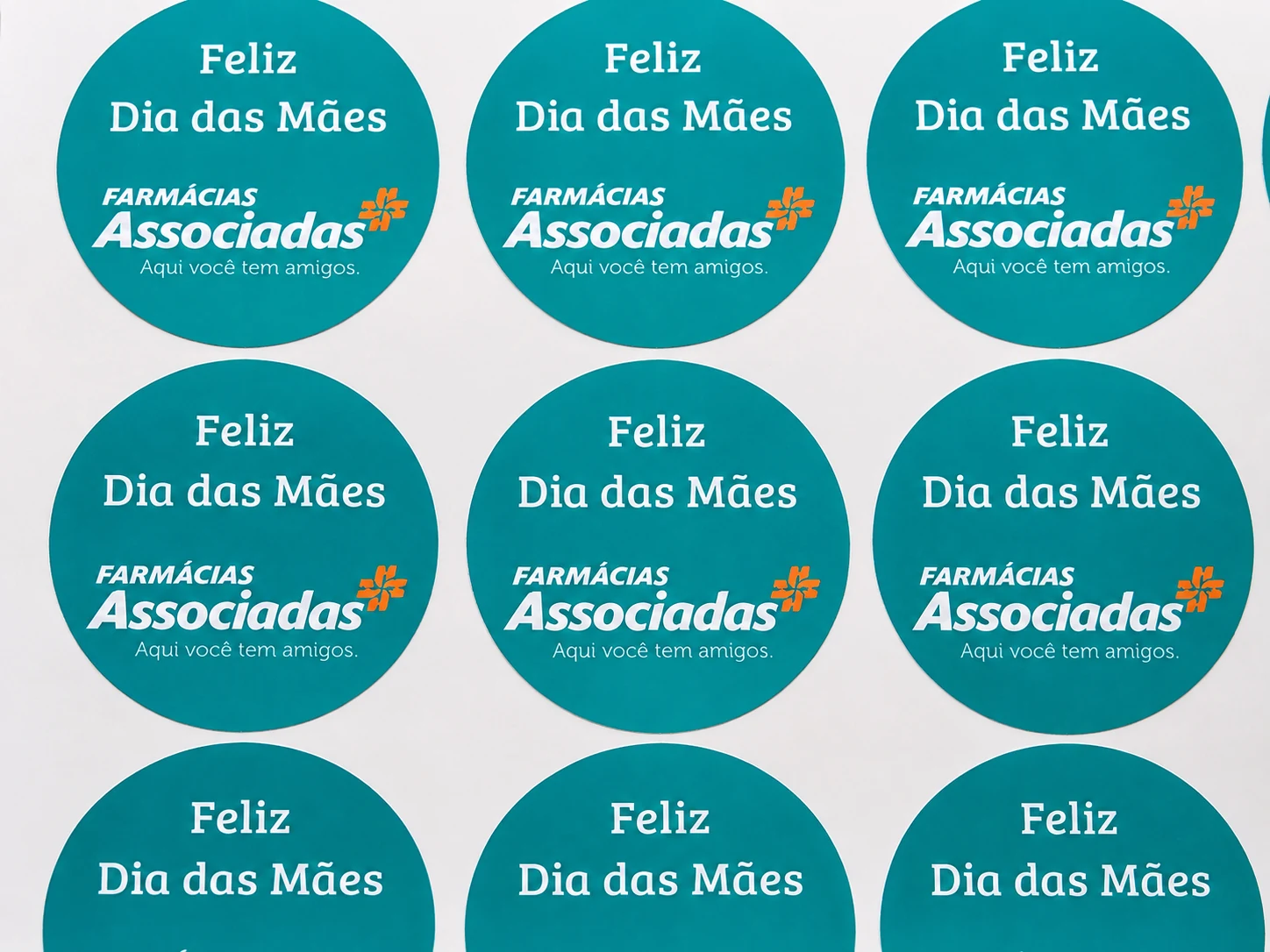 Cartela de adesivos promocionais Dia das Mães