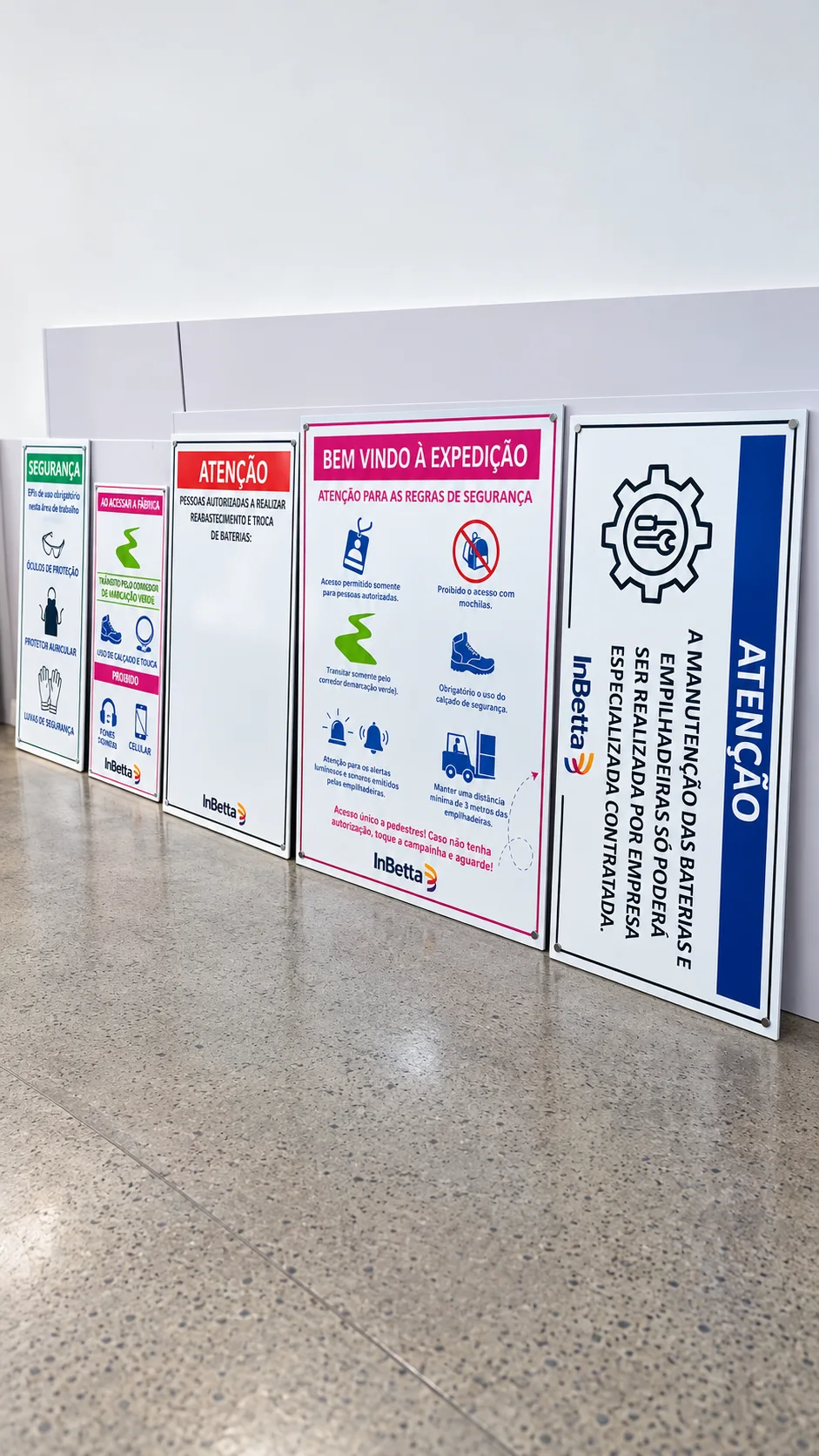 Placas de segurança e sinalização industrial InBetta