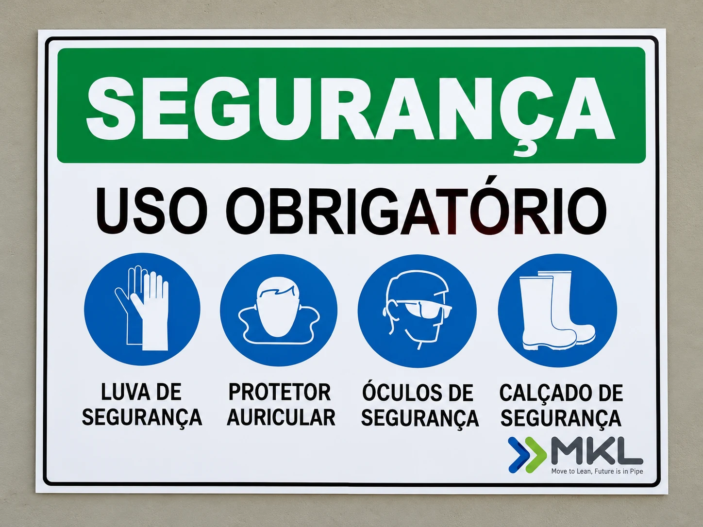 Placa de uso obrigatório de EPIs
