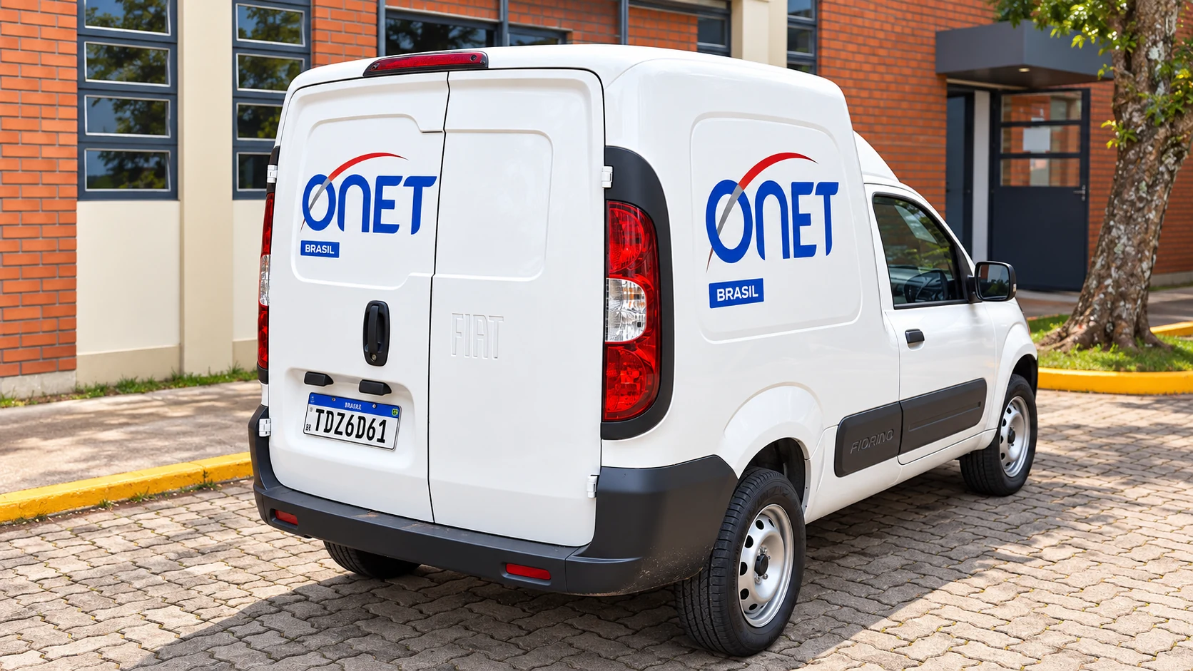Van comercial adesivada da ONET Brasil