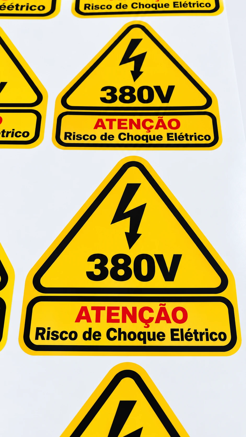 Adesivos de risco de choque elétrico 380V